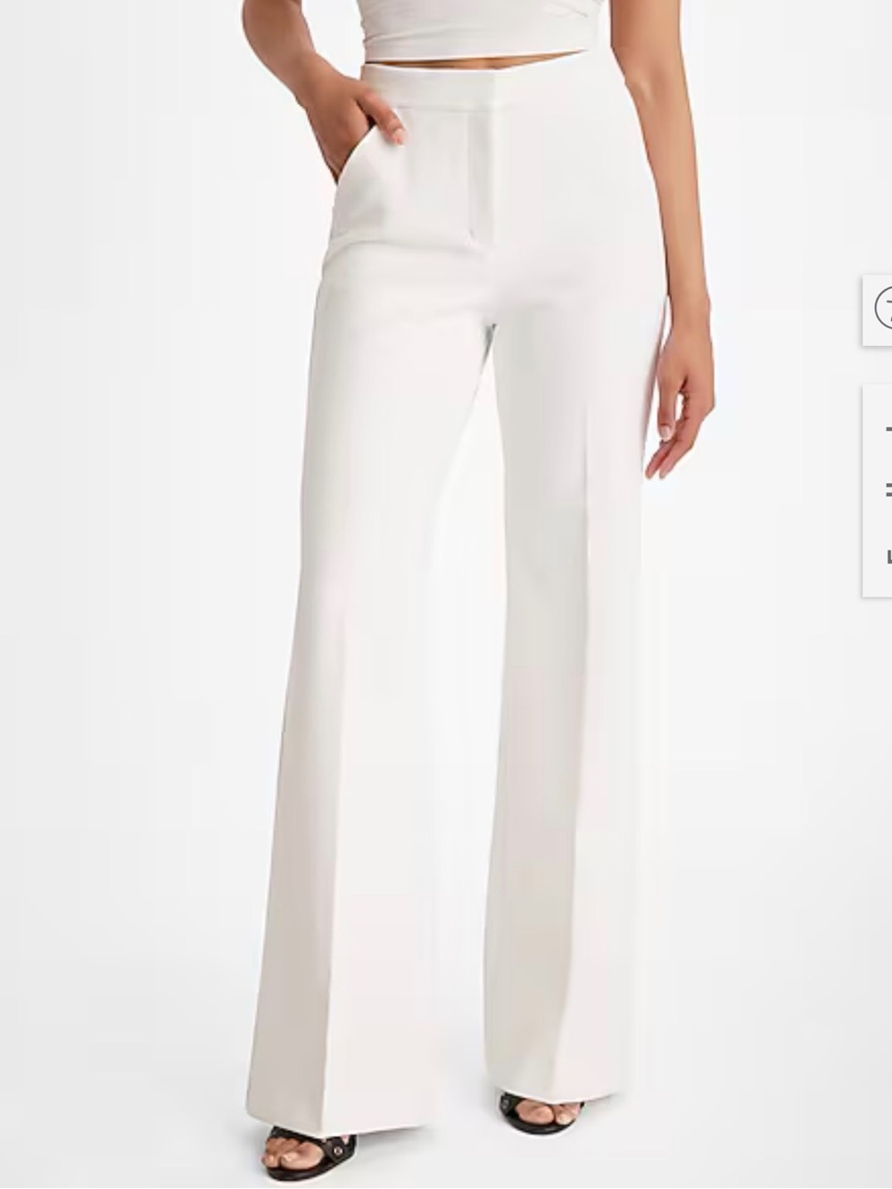 Express Editor White Flare Trousers